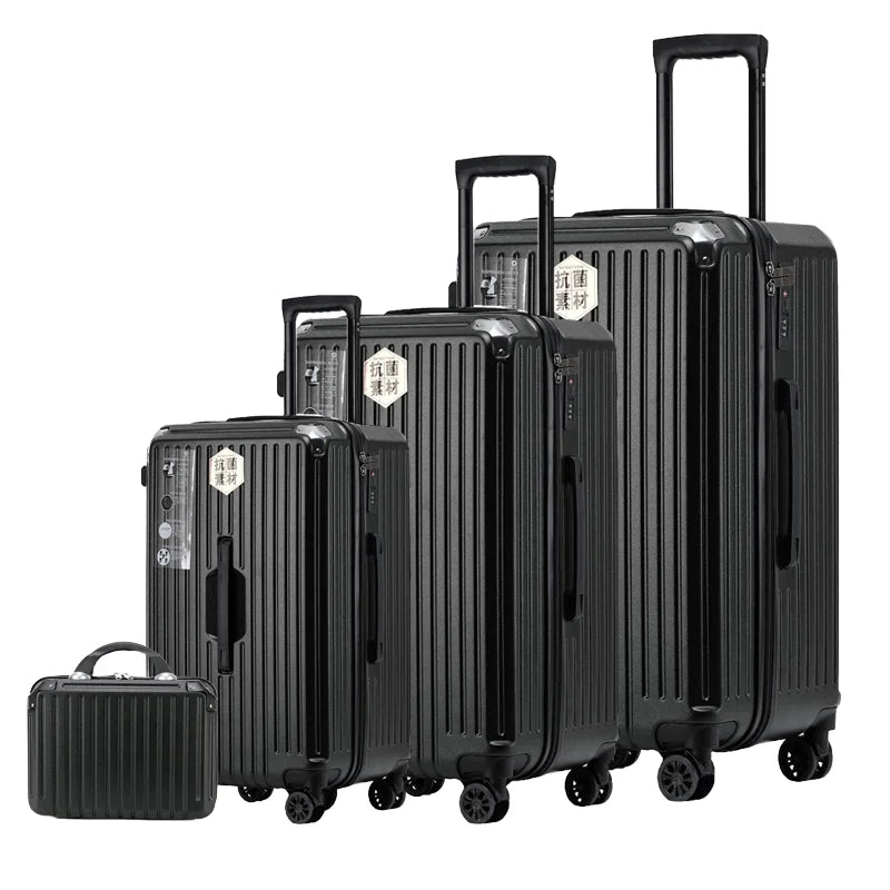 KTX-916691 3-Piece Leather Luggage Set with Travel Suitcase and Tote Bags