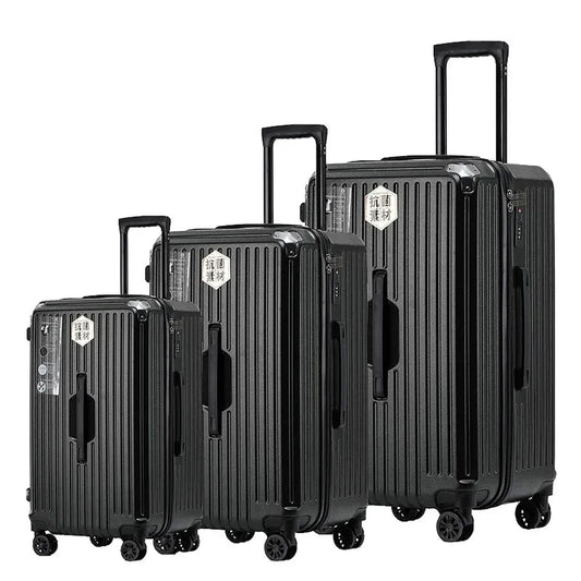 KTX-916691 3-Piece Leather Luggage Set with Travel Suitcase and Tote Bags