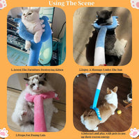 HKM-219475 Interactive Plush Cat Wand Toy for Indoor Cats - 70cm Long – Safe, Versatile Play and Massage Tool
