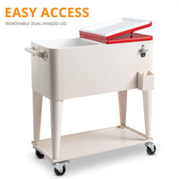 HKM-467795 Refrigeration and Insulation Trolley with Rectangular Plastic Box and Iron Leg Tubes, Dimensions 87.5x38.5x91cm