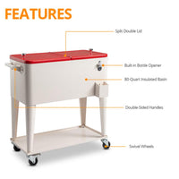 HKM-467795 Refrigeration and Insulation Trolley with Rectangular Plastic Box and Iron Leg Tubes, Dimensions 87.5x38.5x91cm
