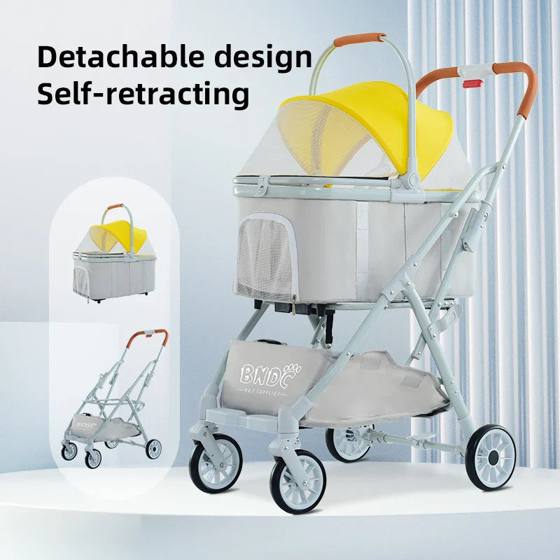 JMT-763914 Detachable Pet Stroller and Bike Trailer for Cats and Dogs – Easy Walk Folding Travel Carrier