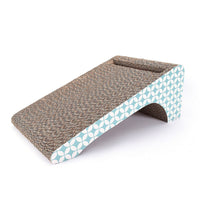 HKM-248595 Corrugated Multi-Function Cat Scratching Board with Resting Pad and Litter Catcher