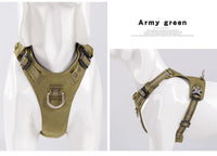 HKM-484435 Traction Waterproof Reflective Pet Dog Chest Strap in Army Green, Black, and Purple - Size XXS to XL