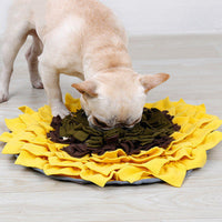 HKM-942995 Sunflower Sniffing Pad for Dogs - Anti-Mite Food Training Blanket, Soft Fleece Puzzle Mat, 48x48cm