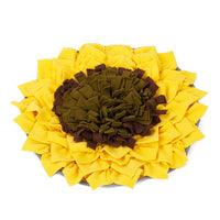 HKM-942995 Sunflower Sniffing Pad for Dogs - Anti-Mite Food Training Blanket, Soft Fleece Puzzle Mat, 48x48cm