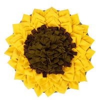 HKM-942995 Sunflower Sniffing Pad for Dogs - Anti-Mite Food Training Blanket, Soft Fleece Puzzle Mat, 48x48cm