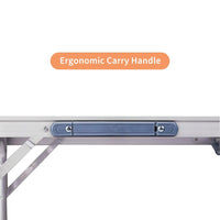 HKM-007891 6ft Black Aluminum Alloy Tri-Fold Outdoor Folding Table, 50kg Weight Capacity