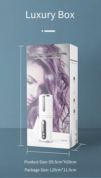 HKM-683283 Automatic Electric Curling Iron with Rotating Tourmaline Ceramic Rod, 21mm-30mm Diameter, 10 Temperature Settings, Available in Multiple Colors