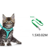 HKM-973651 Adjustable Reflective Soft Mesh Cat Vest Harness with Car Seat Belt Adapter for Kittens and Puppies