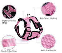 HKM-973651 Adjustable Reflective Soft Mesh Cat Vest Harness with Car Seat Belt Adapter for Kittens and Puppies