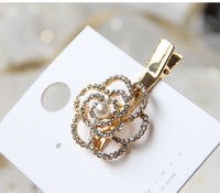 HKM-459283 Elegant Pearl Flower Hairpin for Women - Korean Style Alloy Side Clip Accessory