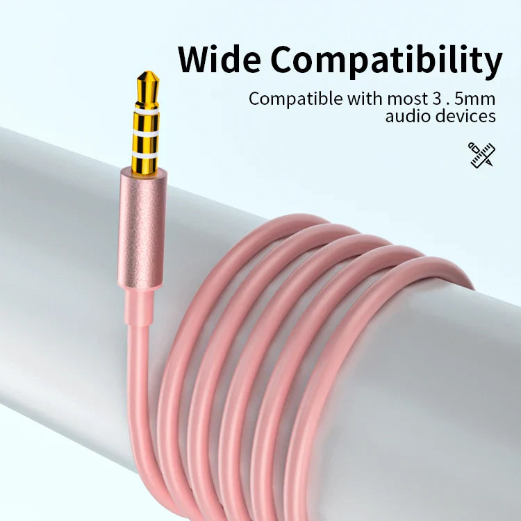 KTX-387411 Wired In-Ear Sports Earbuds with Microphone and Bass for Gaming and Music