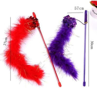 HKM-101587 Interactive Feather Teaser Wand with Crinkle Ball for Indoor Cat Play and Exercise
