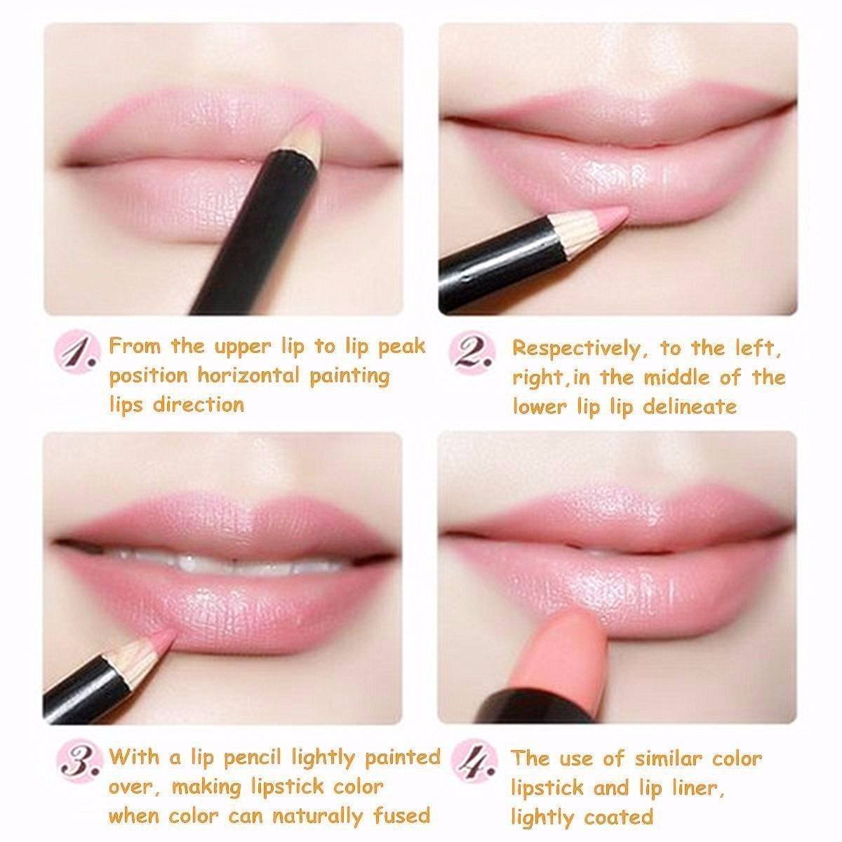 HKM-541267 12-Color Waterproof Lip Liner Pencil Set for Long-Lasting Makeup
