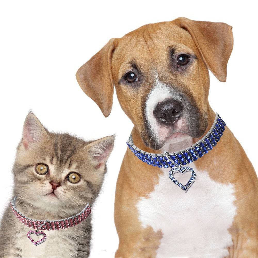 HKM-644499 Heart-Shaped Metal Pet Necklace for All Seasons - Adjustable Sizes Available
