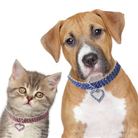 HKM-644499 Heart-Shaped Metal Pet Necklace for All Seasons - Adjustable Sizes Available