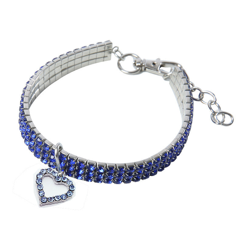HKM-644499 Heart-Shaped Metal Pet Necklace for All Seasons - Adjustable Sizes Available