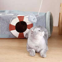 HKM-067987 Folding UFO Cat Scratcher and Semi-Enclosed Litter Tunnel for Pets