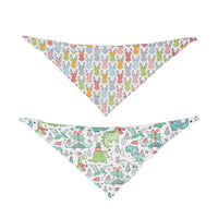 HKM-125011 Double-Sided Pet Triangle Scarf with Festive Patterns for Dogs