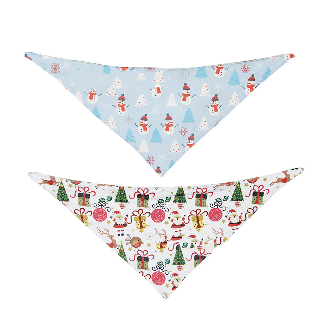 HKM-125011 Double-Sided Pet Triangle Scarf with Festive Patterns for Dogs