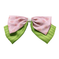 HKM-998227 Chiffon Cartoon Character Bow Hairpin in Plaid Pattern - Unisex Hair Accessory
