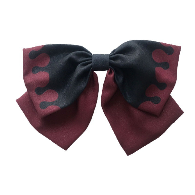 HKM-998227 Chiffon Cartoon Character Bow Hairpin in Plaid Pattern - Unisex Hair Accessory