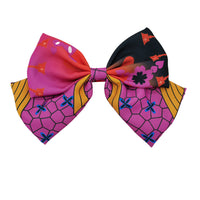 HKM-998227 Chiffon Cartoon Character Bow Hairpin in Plaid Pattern - Unisex Hair Accessory
