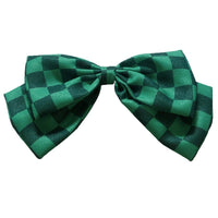HKM-998227 Chiffon Cartoon Character Bow Hairpin in Plaid Pattern - Unisex Hair Accessory