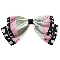 HKM-998227 Chiffon Cartoon Character Bow Hairpin in Plaid Pattern - Unisex Hair Accessory