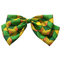 HKM-998227 Chiffon Cartoon Character Bow Hairpin in Plaid Pattern - Unisex Hair Accessory
