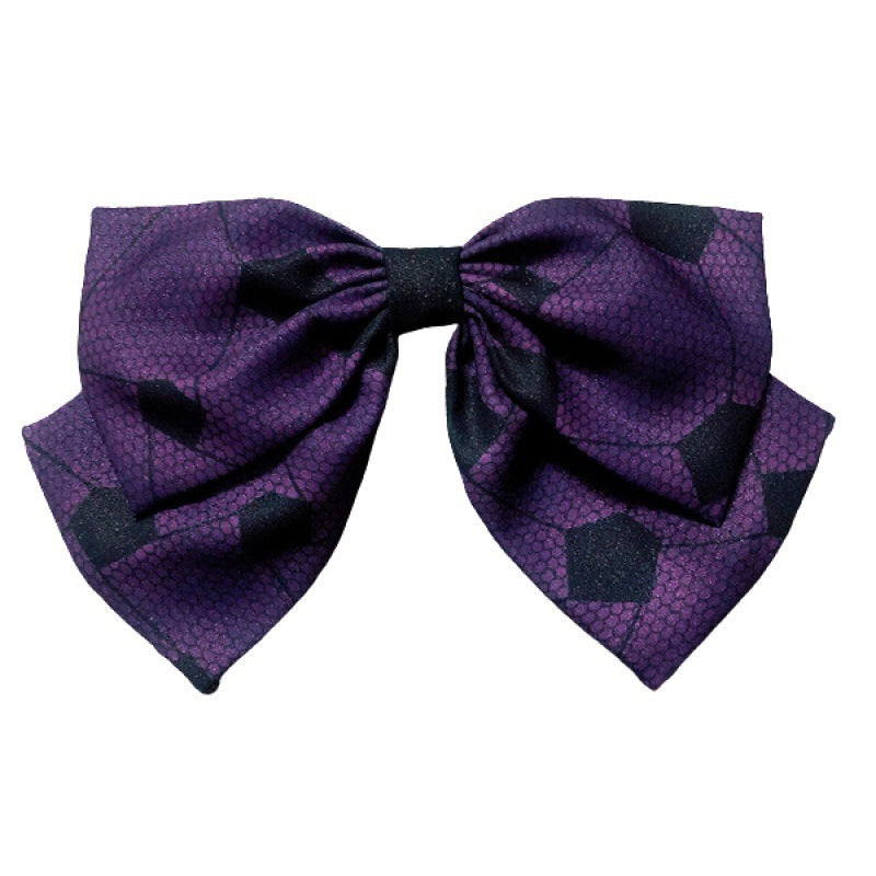 HKM-998227 Chiffon Cartoon Character Bow Hairpin in Plaid Pattern - Unisex Hair Accessory