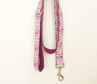 HKM-216531 Purple Floral Dog Leash in Cloth and Ribbon Material