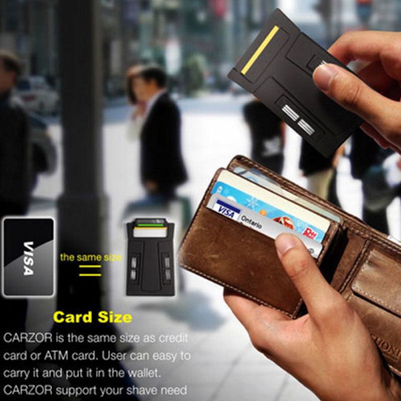 HKM-956883 Compact Stainless Steel Manual Card Shaver for Wallet Convenience