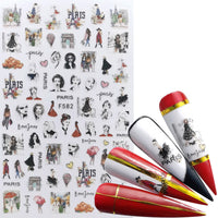 HKM-809427 Character Image Nail Stickers for Decorative Manicure and Nail Art