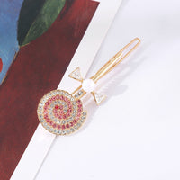 HKM-684051 Mermaid Tail Hairpin Side Clip in Alloy with Diamond and Lollipop Designs