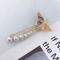 HKM-684051 Mermaid Tail Hairpin Side Clip in Alloy with Diamond and Lollipop Designs