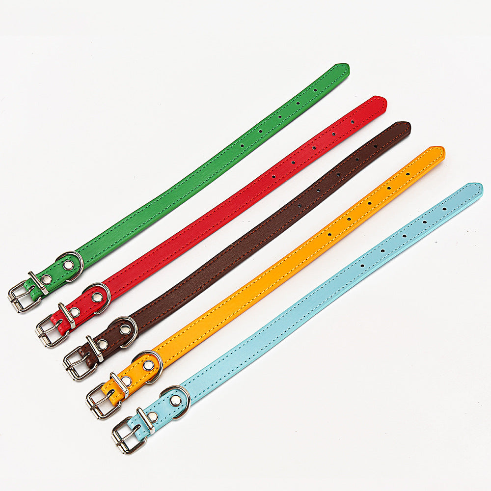 HKM-148371 Durable PU Dog Collar - Adjustable Sizes S and M