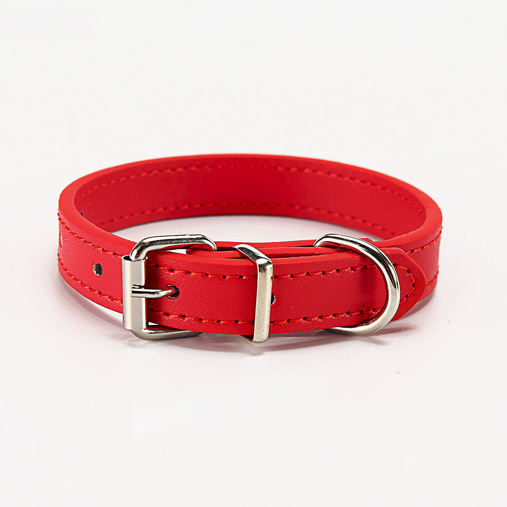HKM-148371 Durable PU Dog Collar - Adjustable Sizes S and M