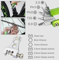 HKM-157395 11-in-1 Bicycle Repair Tool with Screwdrivers and Multi-Function Features