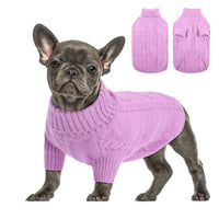 HKM-077907 Knitted Turtleneck Sweater for Dogs - Solid Colors Available in XS-XL