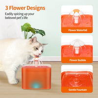 HKM-370451 Automatic Circulating Cat Water Dispenser with LED Light Indicator - 2L Capacity, 5V Power Supply, and 1.8M Cable