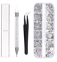 HKM-841043 Three-Piece Double-Headed Diamond Pen and Tweezer Set for Nail Enhancement
