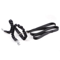 HKM-279763 Retractable Double-Headed Dog Pull Rope Leash - Nylon, Black, Scalable, Suitable for Dogs