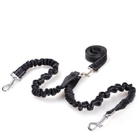 HKM-279763 Retractable Double-Headed Dog Pull Rope Leash - Nylon, Black, Scalable, Suitable for Dogs