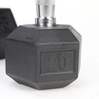HKM-362579 Rubber Coated Solid Cast Iron Dumbbells - 20LB Pair with 2 Handles