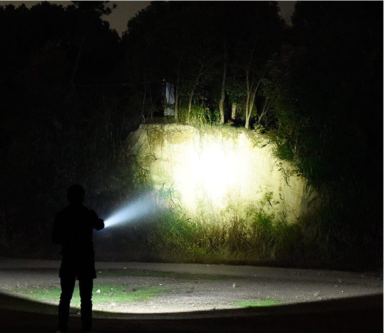 HKM-155091 Zoomable USB Rechargeable Super Bright Waterproof Flashlight with 5 Modes for Outdoor Use