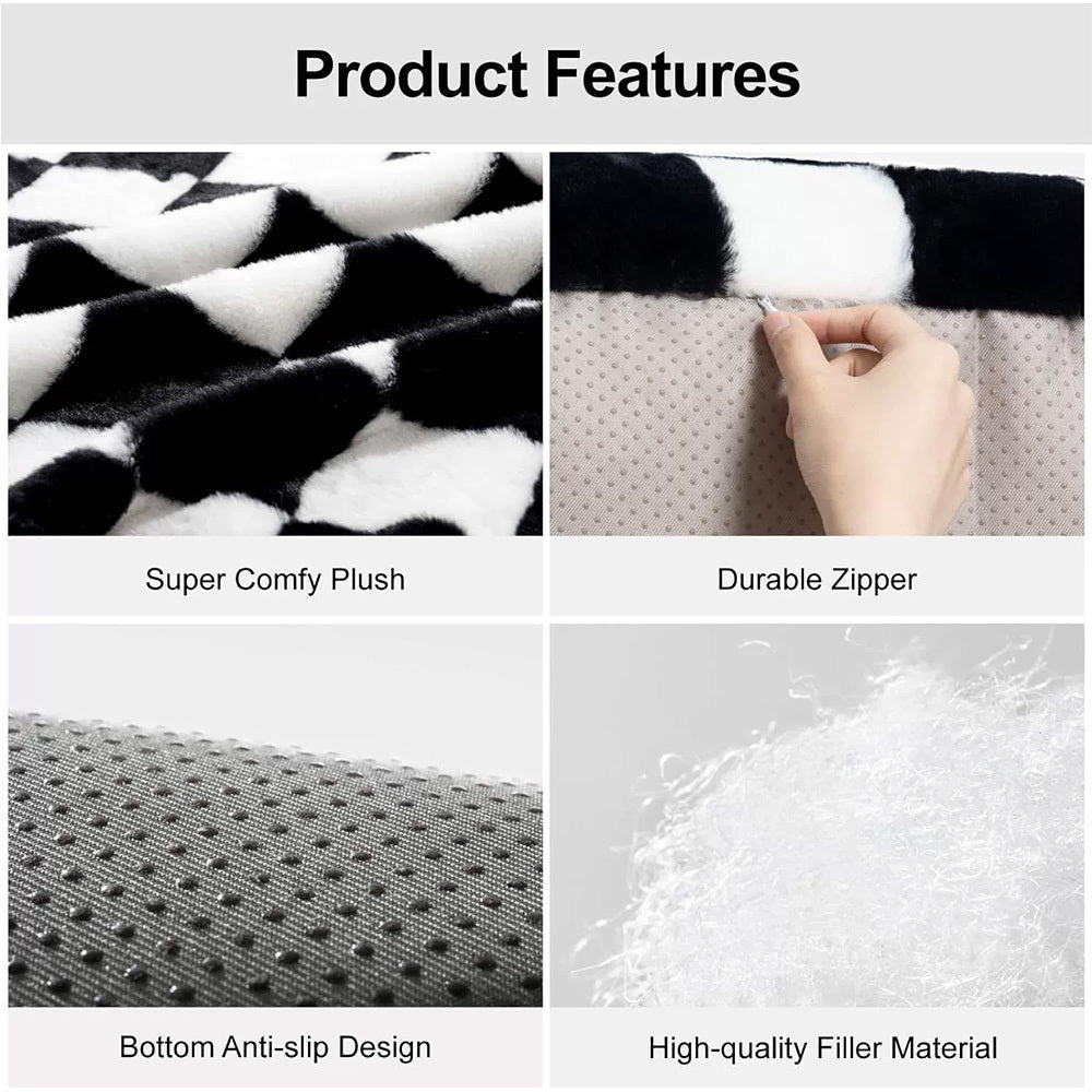 HKM-972627 Cozy Washable Plush Pet Bed for Small to Medium Cats and Dogs with Anti-Slip Design and Removable Cover