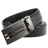 HKM-214227 Men's Automatic Sliding Buckle Ratchet Leather Belt - Model LY33-0135-1
