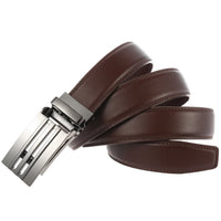 HKM-214227 Men's Automatic Sliding Buckle Ratchet Leather Belt - Model LY33-0135-1
